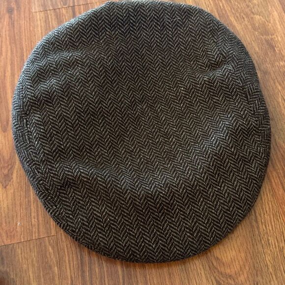 Brooks Brothers 346 made in Italy 100% virgin lambs  wool beret brown tweed - Picture 1 of 4